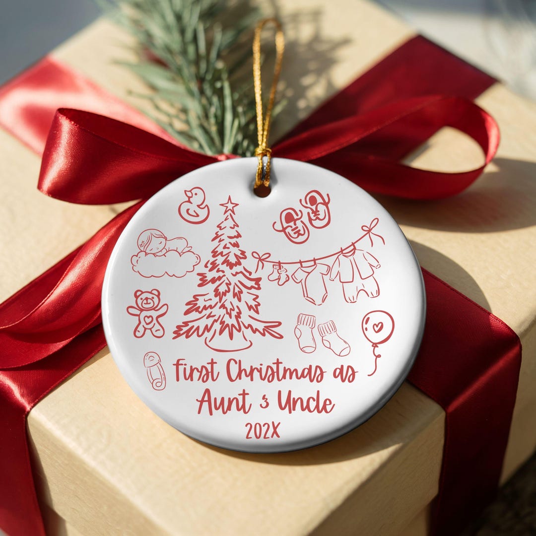 First Christmas as Aunt and Uncle Ornament, Personalized New Auntie ...