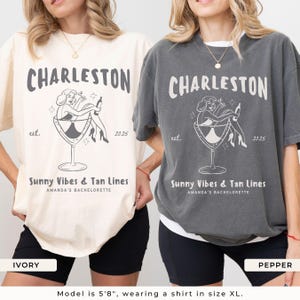 Custom Charleston Bachelorette Shirt, Beach Bach Party Tshirt, Luxury Bachelorette Merch Tee, Comfort Colors® T-Shirt, Bride Name Location