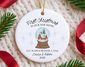 First Christmas In Our New Home Ornament, New House Christmas Ornament, Personalized New Home Address Ornament, Custom New Home Keepsake