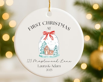 First Christmas In Our New Home Ornament, New House Christmas Ornament, Personalized New Home Address Ornament, Custom New Home Keepsake