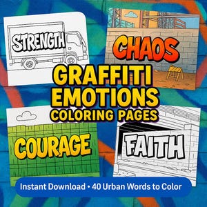Graffiti Coloring Pages: 40 Urban Word Art Designs (PDF Download)