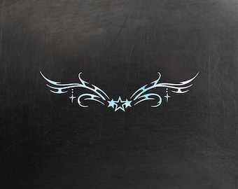 Y2K Tribal Star Car Decal: Retro Tattoo Inspired Vinyl Sticker