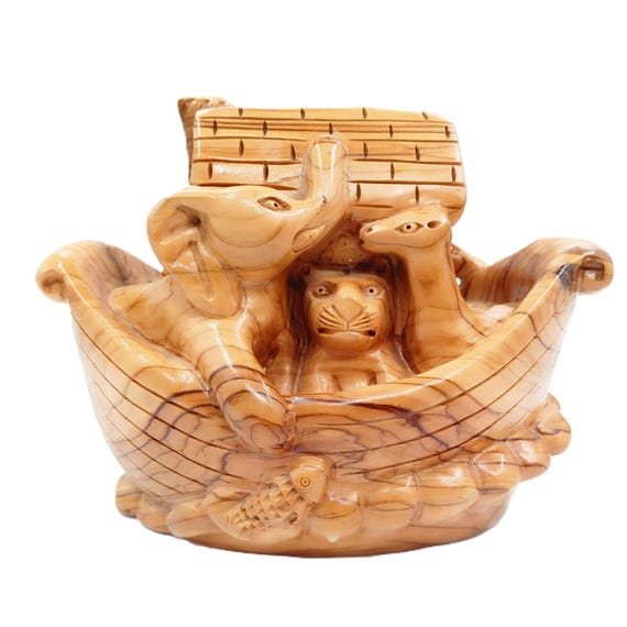 ノアの箱舟 手彫り 天然オリーブの木の彫刻 - Etsy 日本