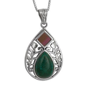 Nano Bible Torah Necklace Silver 925 with Eilat Stone