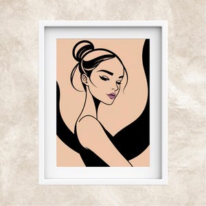 Woman Line Drawing Minimalist Wall Decor Face Line Art Home Decor One Line Drawing Minimalist Feminine Wall Decor Instant Digital Download