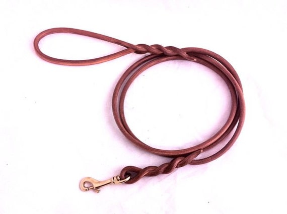 Braided leather dog leash 6 foot cheap