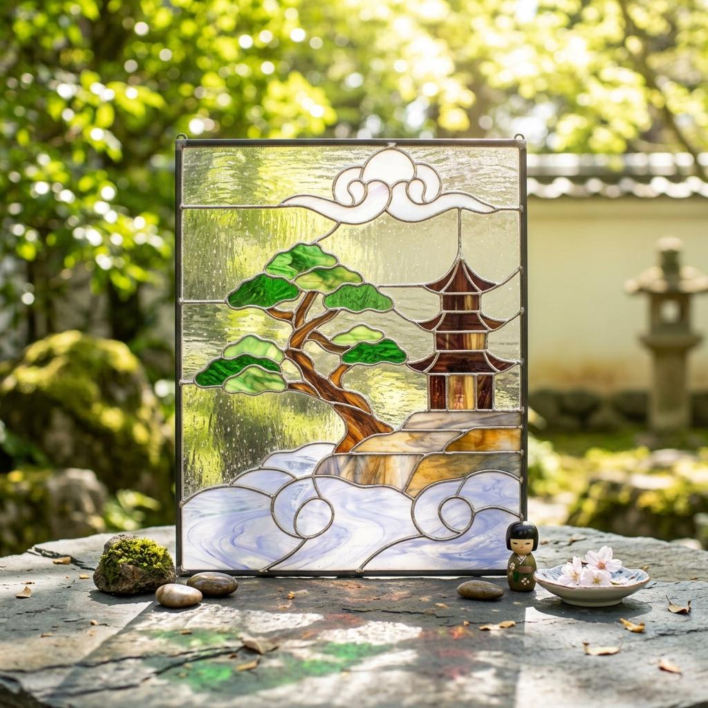 Pagoda Stained Glass - Etsy