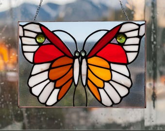 PB292 Stained Glass Angel Butterfly Decoration Art Handmade Home & Planter Decor Gift for Mom Digital Download Glass DIY