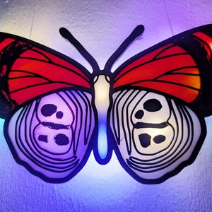 Diaethria vlinder Gebrandschilderd glas nachtlampje Vlinder glas-in-lood decoratie raam vlinderlamp, nachtlampje, cadeau decor