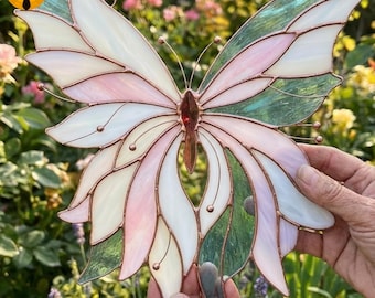 BBT05 Pastel Butterfly Pattern PDF, Stained Glass Whimsical Suncatcher, Nursery Art