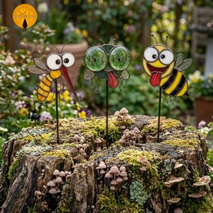 BBT356 grappig insect glas-in-loodpatroon pdf SVG, set bee Fly Mosquito Garden S