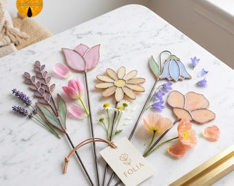 BBT164 Glasmalerei Blumenmuster SVG Wildblumen Suncatcher Bundle DIY Vorlage