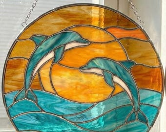 Vintage 1991 Christian Riese Lassen Dolphin Print Framed Art
