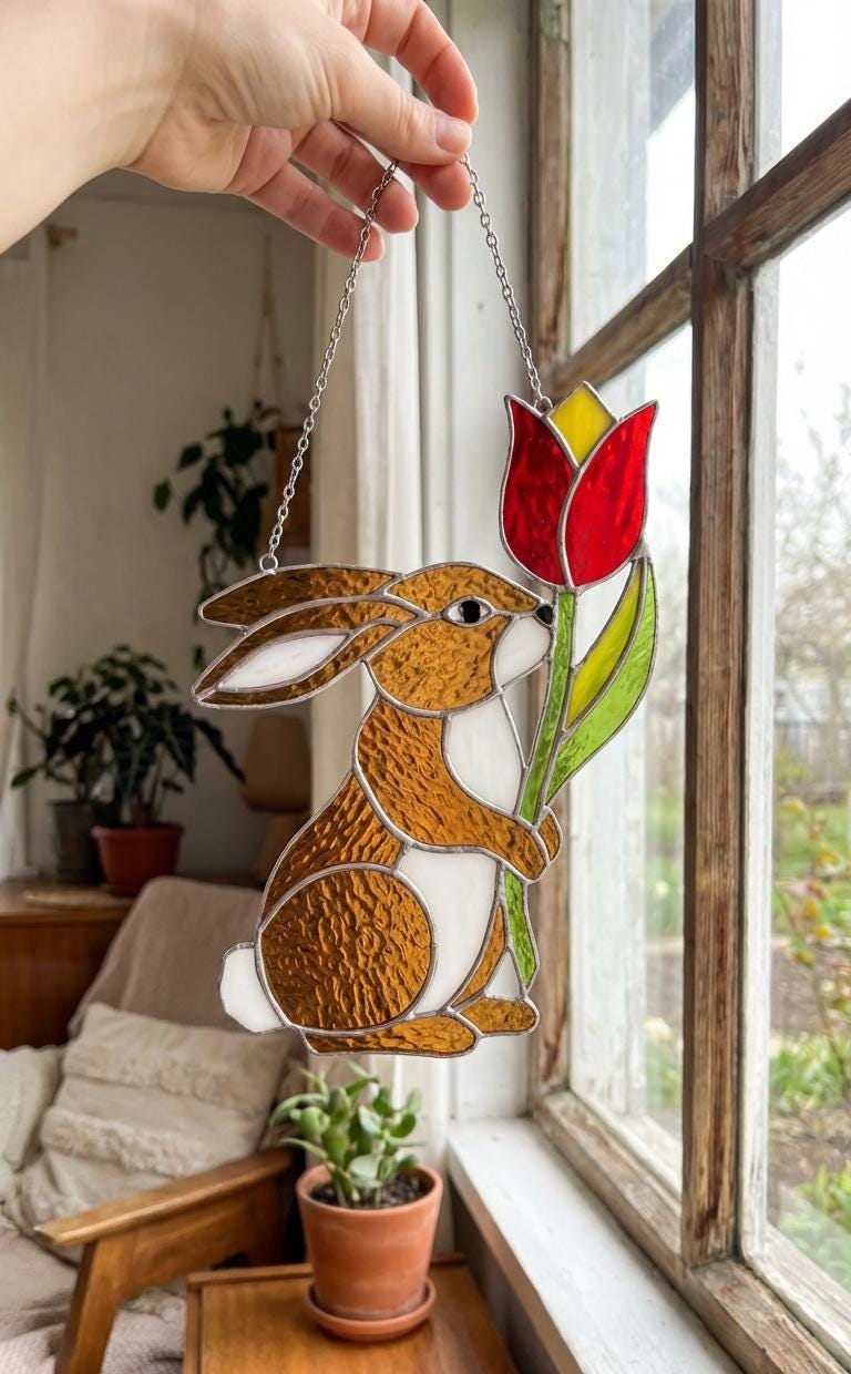 Stained Glass Bunny - Etsy
