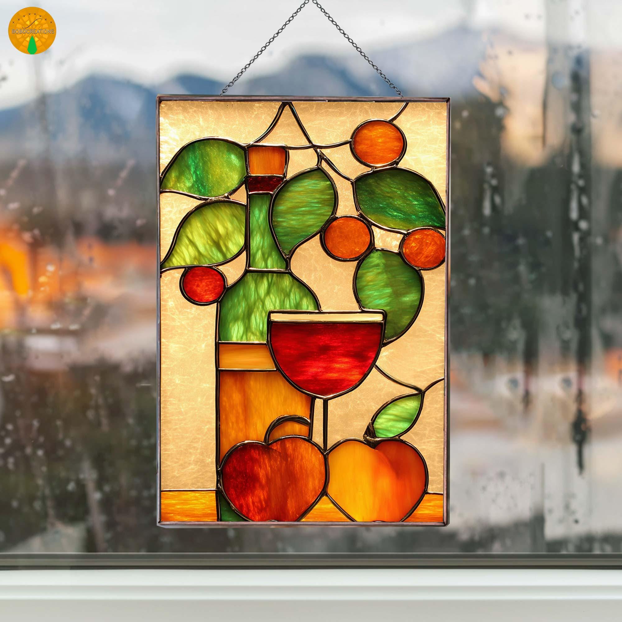 Wine bottle stained glass - Etsy 日本