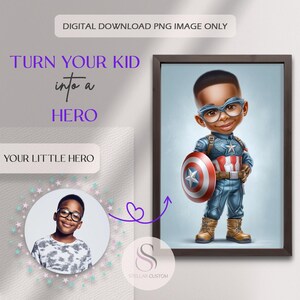 Gepersonaliseerd superheldenportret: aangepaste heldenkunst voor kinderen (digitale download) afbeelding 6