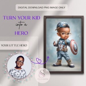 Gepersonaliseerd superheldenportret: aangepaste heldenkunst voor kinderen (digitale download) afbeelding 11