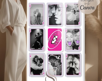 Aangepaste fotolijst speelkaart, hoe gelukkig zijn we print, gepersonaliseerde prints voor hem, jubileumcadeau voor vriend, stel DIY-canva