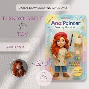 Custom Chibi Action Figure Portrait: Personalized Toy Box Art (Digital Download)