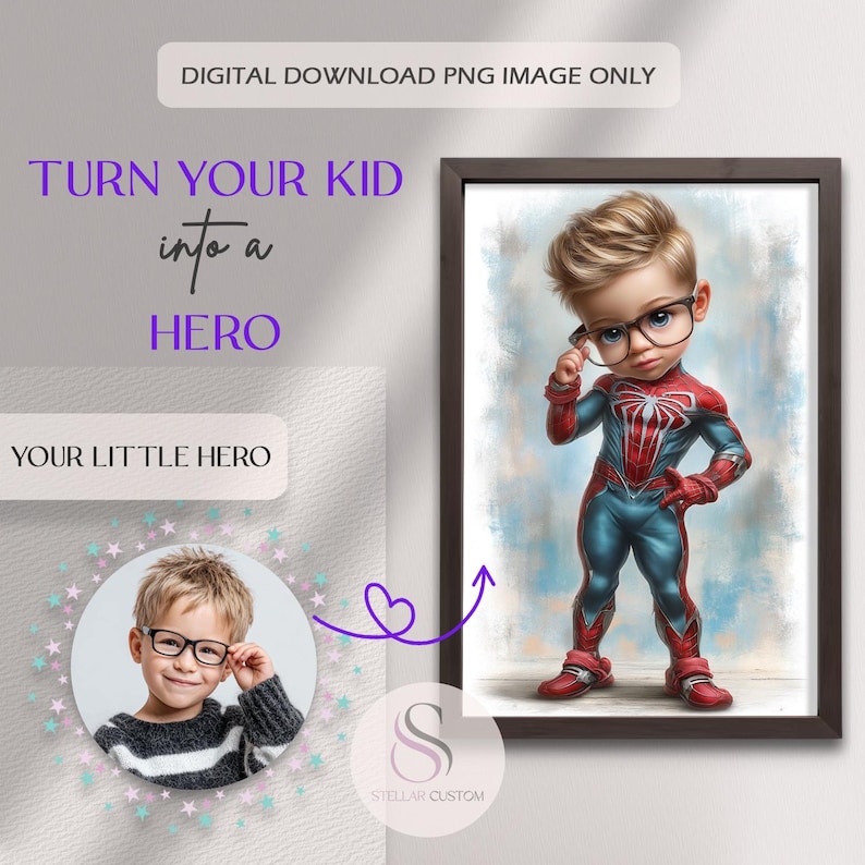 Gepersonaliseerd superheldenportret: aangepaste heldenkunst voor kinderen (digitale download) afbeelding 10