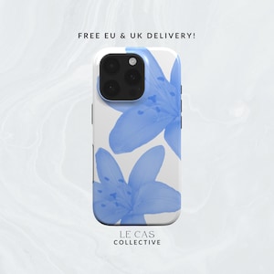 Blue Hibiscus Phone Case – Aesthetic tropical floral Case | iPhone 15, 14, 13, 12, 11 | Google Pixel | Samsung Galaxy flower phone case
