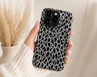 Animal Print Phone Case | Leopard Print Phone Case | iPhone  17, 16, 15, 14, 13, 12, 11, Max, Pro, Samsung | Google Pixel |Black White Case