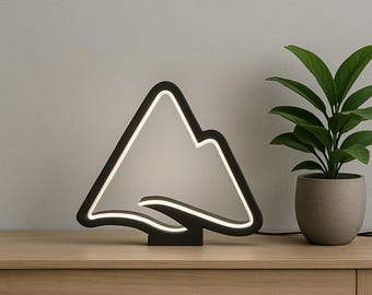 Modern Mountain LED Lamp – Minimalist Nature-Inspired Desk Light