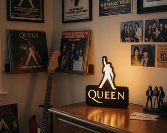 Inspired RGB LED Lamp Queen  – Freddie Mercury Silhouette Rock Fan Decor