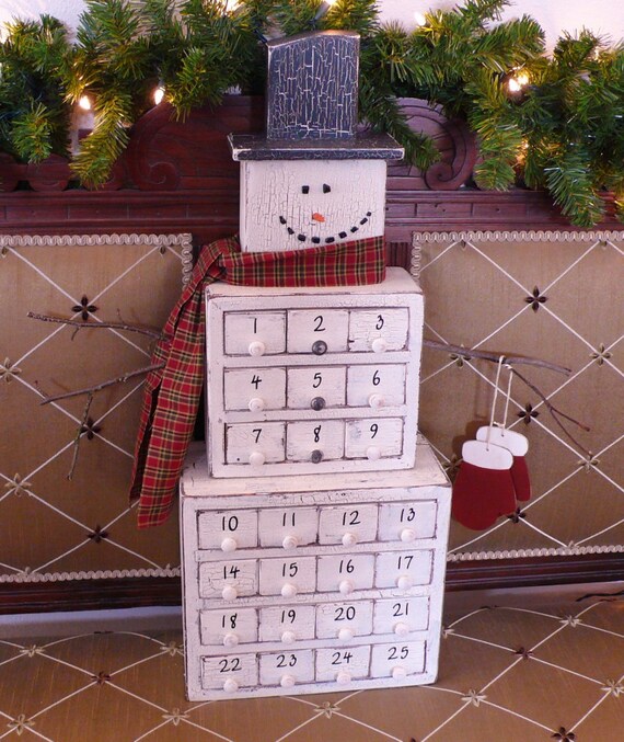 Cubie The Snowman A Unique Wooden Advent Calendar Christmas Etsy