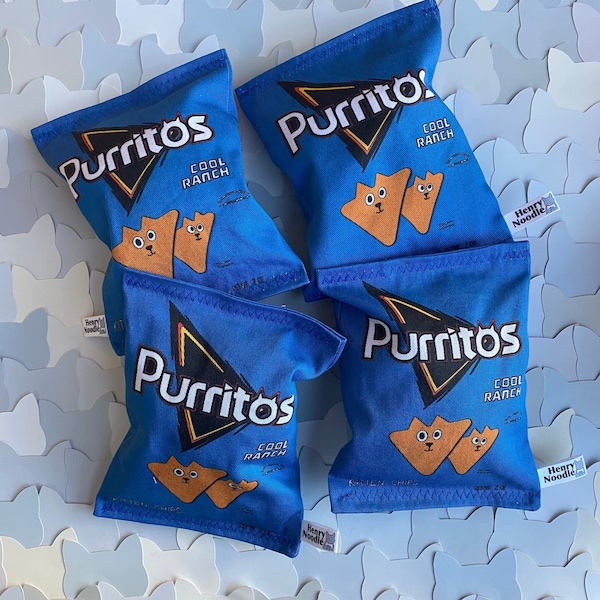 Purritos Cool Ranch Kitten Chips - Crinkle Catnip & Silvervine Organic Cat Toy - Junk Food - Snacks - Fake Food