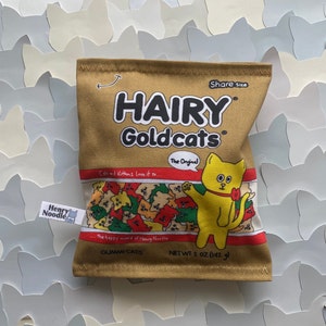 Hairy Gold Cats Gummi Cats - Crinkle Catnip & Silvervine Organic Cat Toy - Fake Food - Snacks - Junk Food