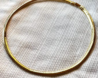 Gargantilla vintage de cadena de serpiente en tono dorado: collar de 43 cm