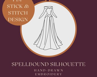Spellbound Silhouette Embroidery Pattern | Fairytale Dress Design