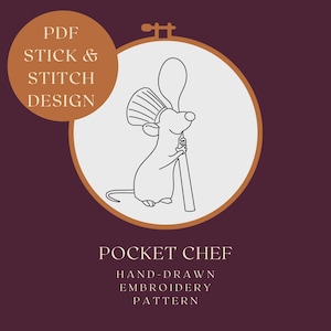 Pocket chef hand embroidery pattern