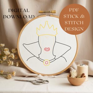 Wicked Royal Embroidery Design | Dark Queen Silhouette Embroidery Pattern image 6