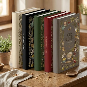 Customizable recipe book. 140 recipes! A personalized recipe journal, gift for mom, birthday gift, anniversary gift idea image 3