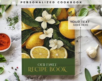 Customizable recipe book. 140 recipes! A personalized recipe journal, gift for mom, birthday gift, anniversary gift idea