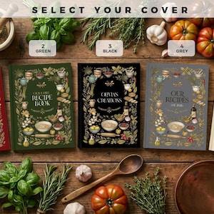 Customizable recipe book. 140 recipes! A personalized recipe journal, gift for mom, birthday gift, anniversary gift idea image 4