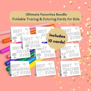 Ultimate Favorites Bundle Letter Tracing & Coloring Cards, 10 Handwriting Practice and Alphabet Tracing Worksheets, Toddler Worksheets