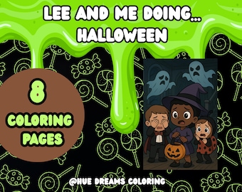 Lee and Me Halloween Malvorlagen | Druckbare Halloween Aktivität für Kinder | Süßes oder Saures & Kürbis Spaß | Digitaler Download