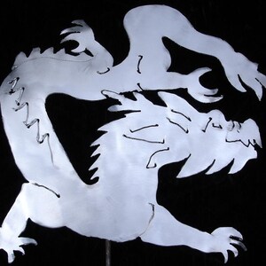 ORIENTAL DRAGON Mythology Metal Garden Yard Art Stake