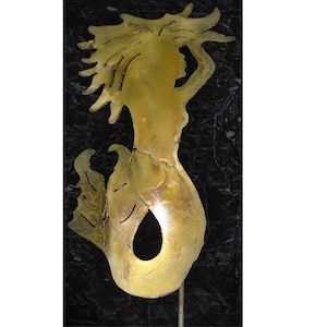 MERMAID STAKE Handcrafted Steel Garden Yard Pond Art Decor