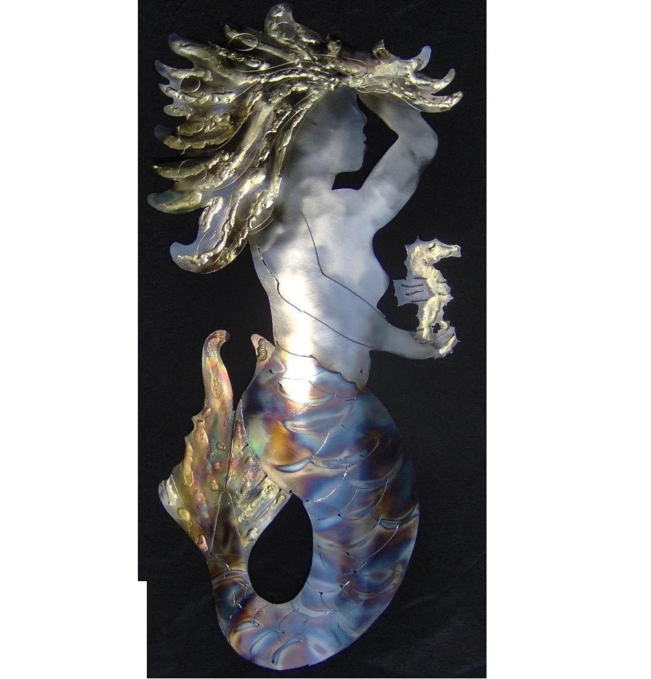 MERMAID N SEAHORSE Handcrafted Ocean Steel Wall Art Beach Etsy