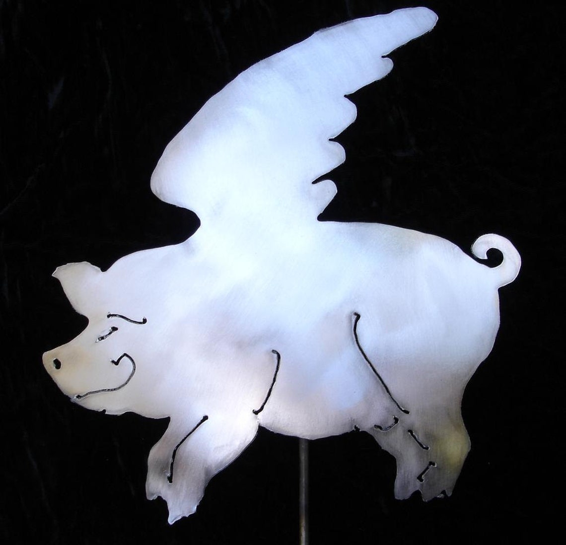 WHEN PIGS FLY Flying Pig Metal Garden Yard Art Stake Decor Etsy