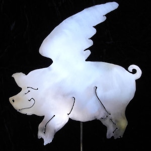 WHEN PIGS FLY Flying Pig Metal Garden Yard Art Stake decor