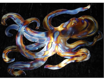 OCTOPUS Tako Ocean Marine Sea Life Beach House Home Metal Wall Art Decor