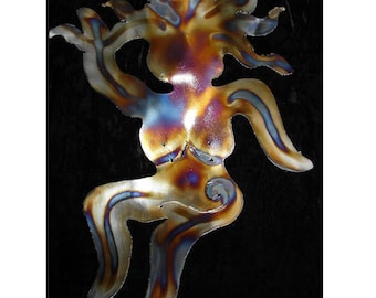 Whimsy WOMAN Dancer GODDESS Metal Wall Accent Art Decor