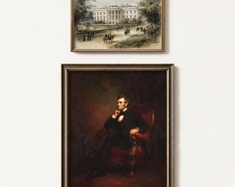 Vintage Academic Art Bundle zweiteiliges Set, klassische Porträt und Architektur Drucke, dunkle Academia Bibliothek Dekor, printable Download 37