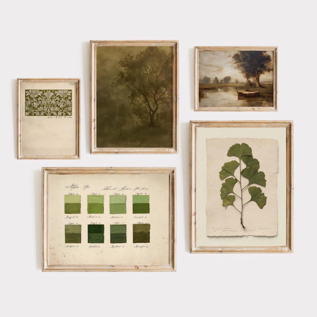Vintage Botanical Print Set | Rustic Greenery Gallery Wall (digital ...