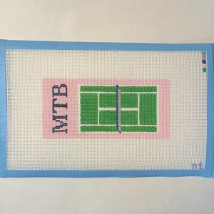 Tennisplatz handgemalte Nadelspitze: Brillenetui Projekt (6.7x3.2 in)